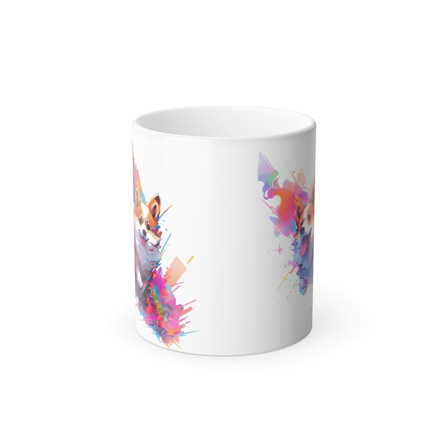 Arte Corgi | Taza que cambia de color, 11 oz