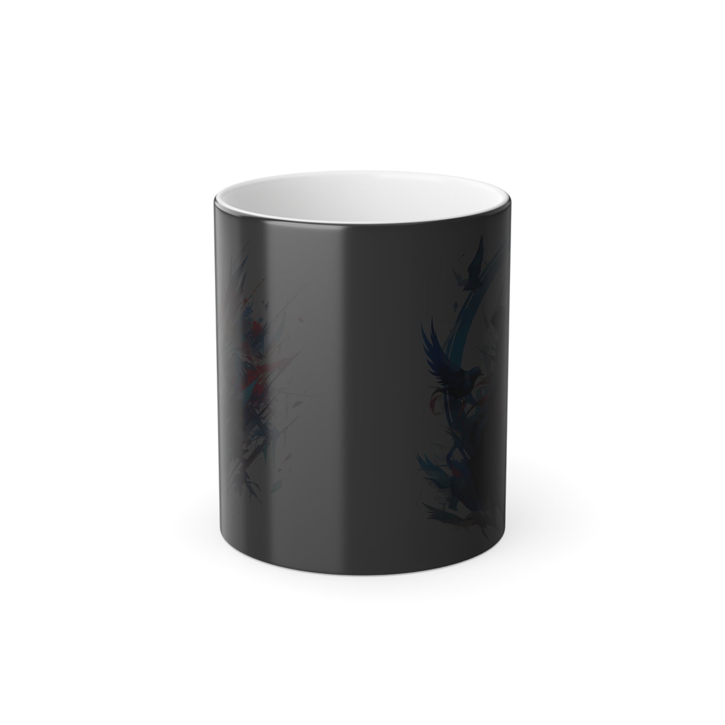 Diseño de concepto de plumas de Phoenix | Taza que cambia de color, 11 oz