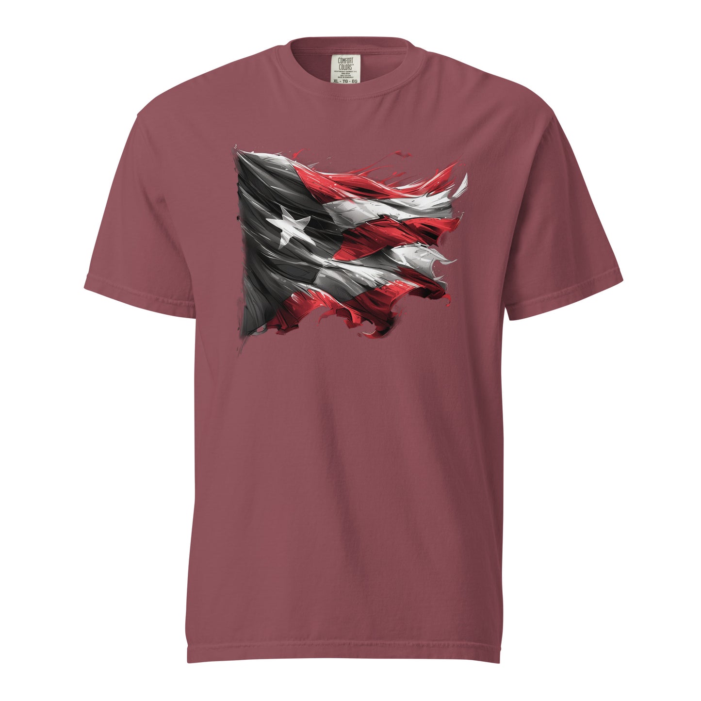 Bandera de PR, Black and White || Unisex garment-dyed heavyweight t-shirt