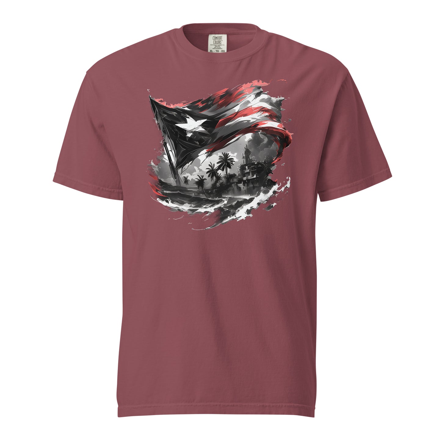 Bandera PR, Black and White 2 || Unisex garment-dyed heavyweight t-shirt