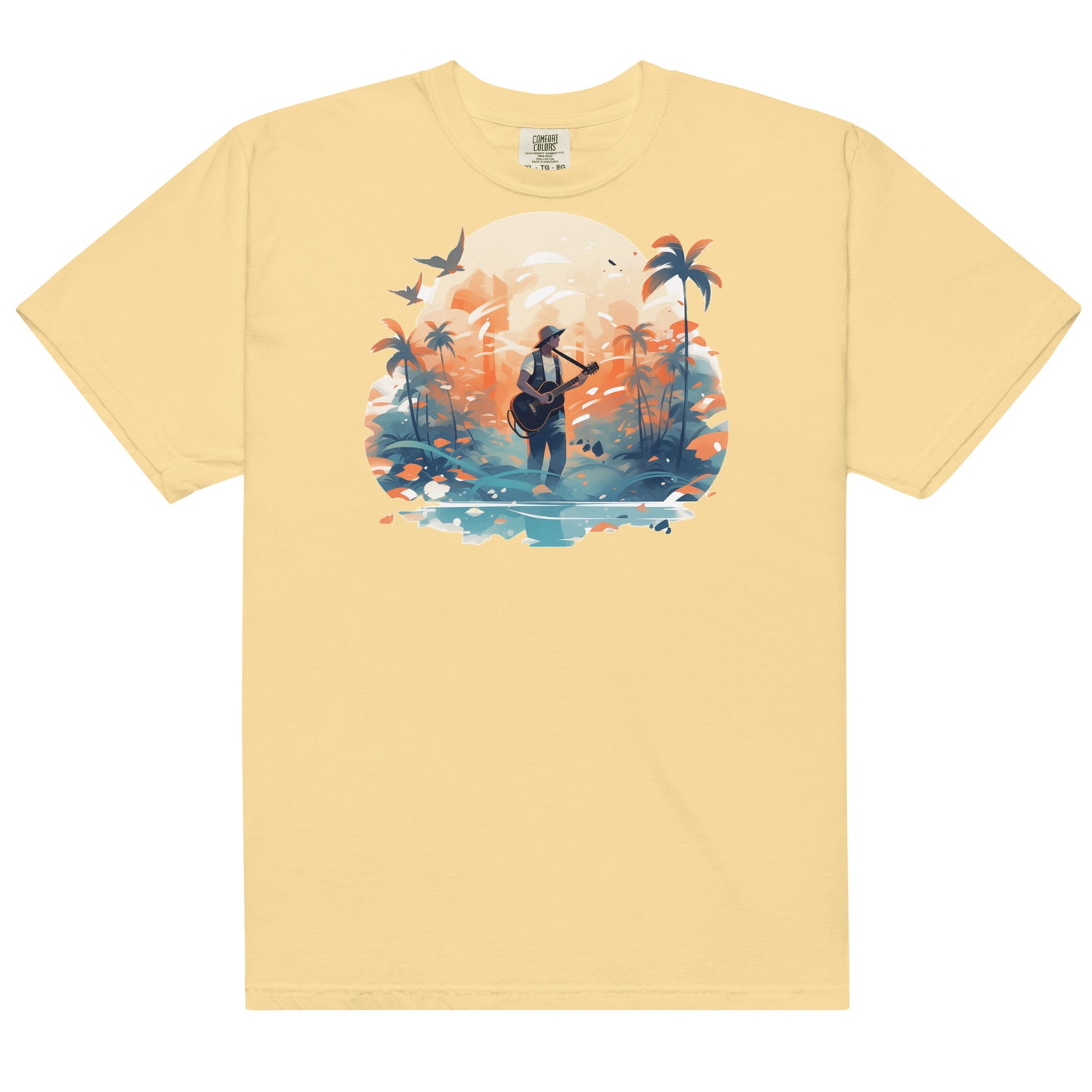 Tropical Guitar #1 | Unisex garment-dyed heavyweight t-shirt