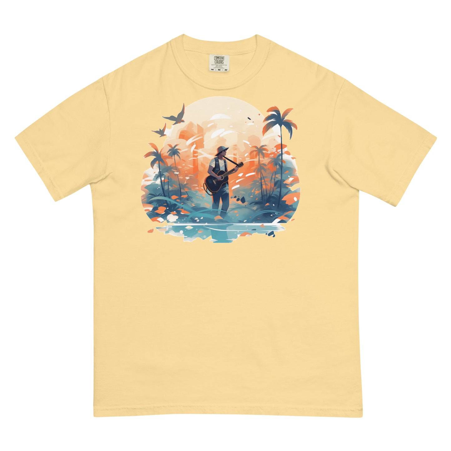 Tropical Guitar #1 | Unisex garment-dyed heavyweight t-shirt