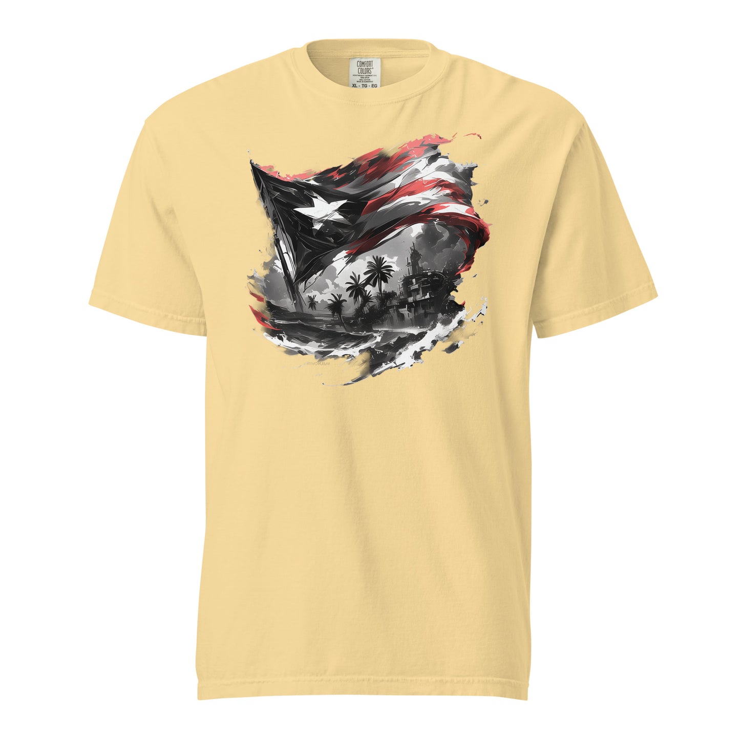 Bandera PR, Black and White 2 || Unisex garment-dyed heavyweight t-shirt