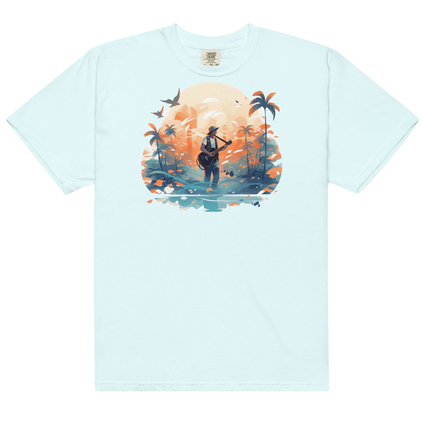 Tropical Guitar #1 | Unisex garment-dyed heavyweight t-shirt