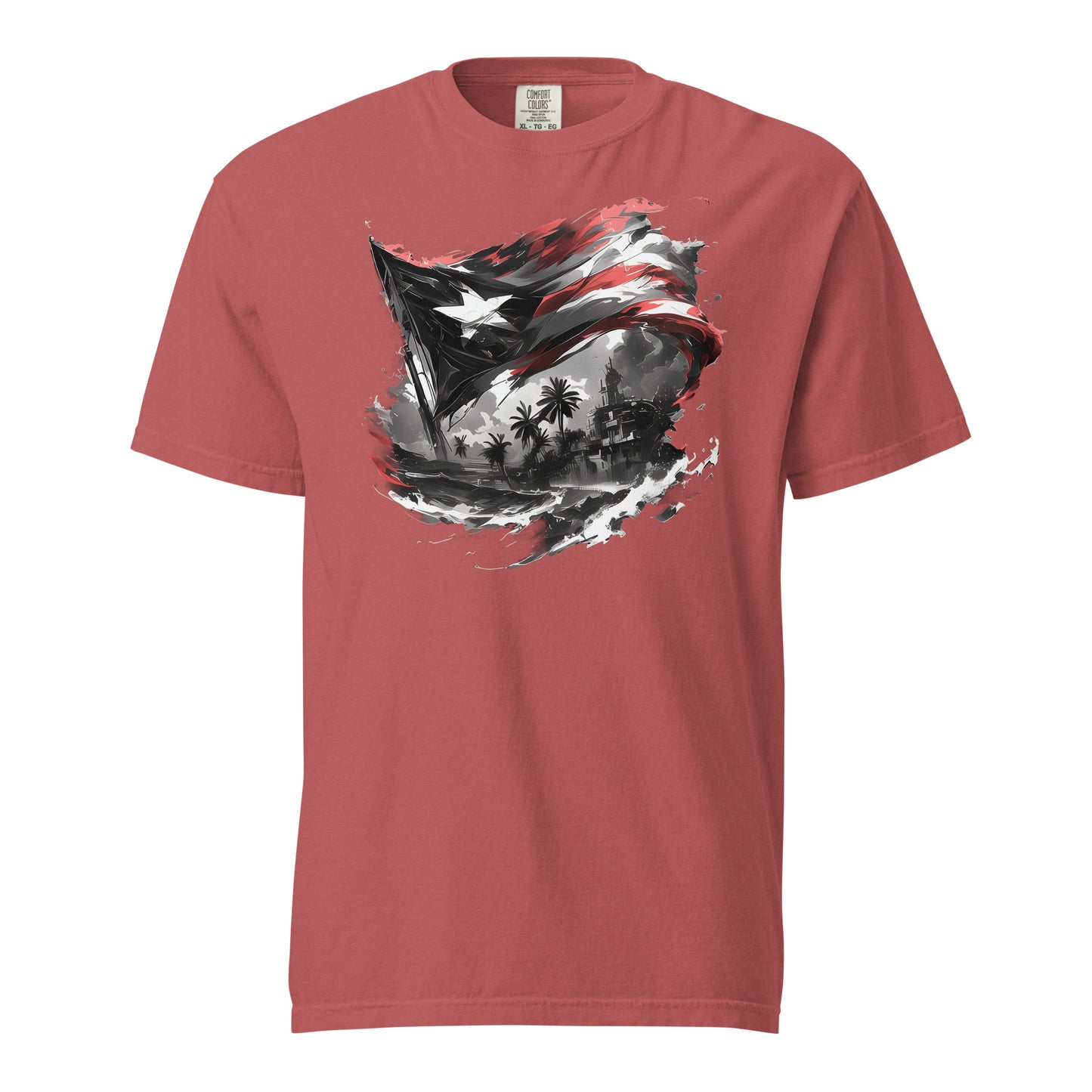 Bandera PR, Black and White 2 || Unisex garment-dyed heavyweight t-shirt