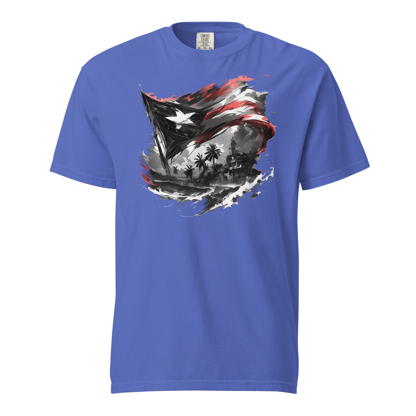 Bandera PR, Black and White 2 || Unisex garment-dyed heavyweight t-shirt