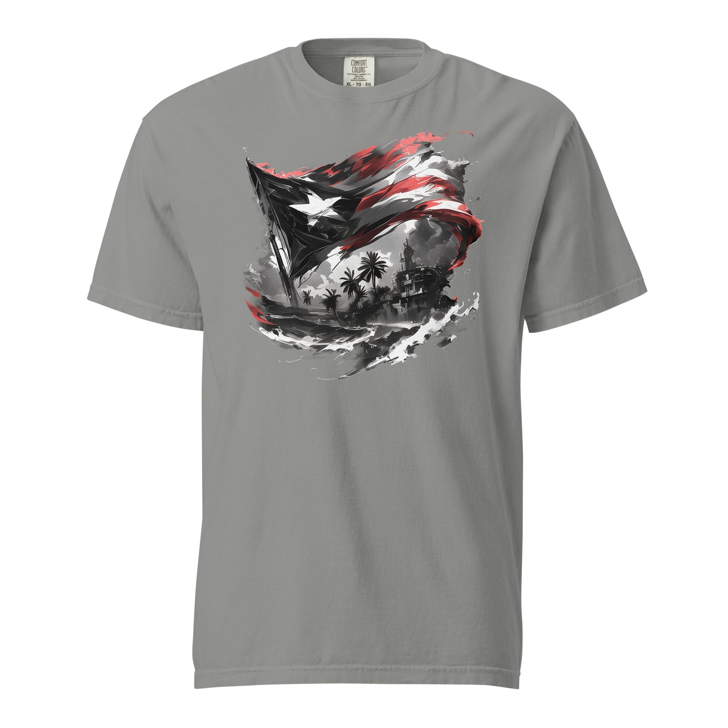Bandera PR, Black and White 2 || Unisex garment-dyed heavyweight t-shirt