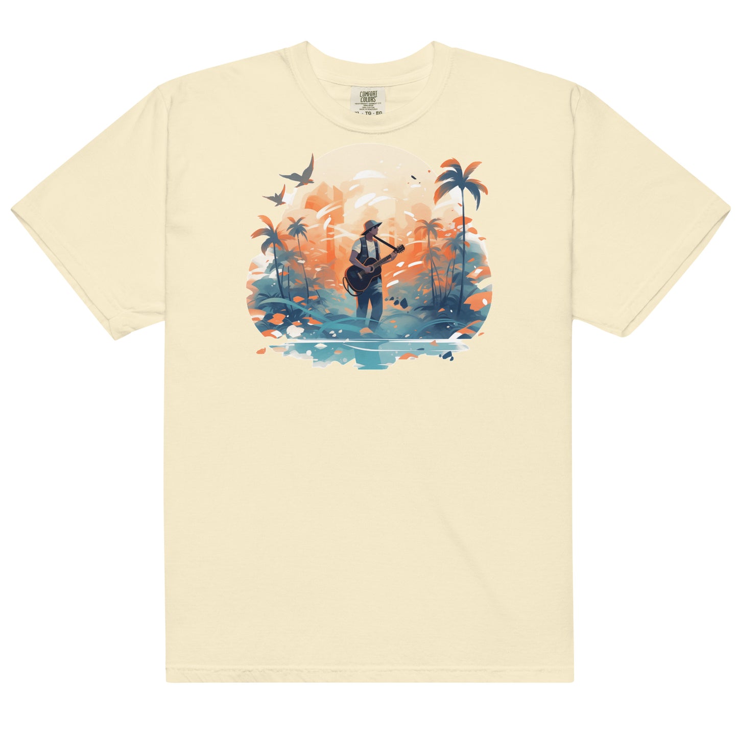 Tropical Guitar #1 | Unisex garment-dyed heavyweight t-shirt