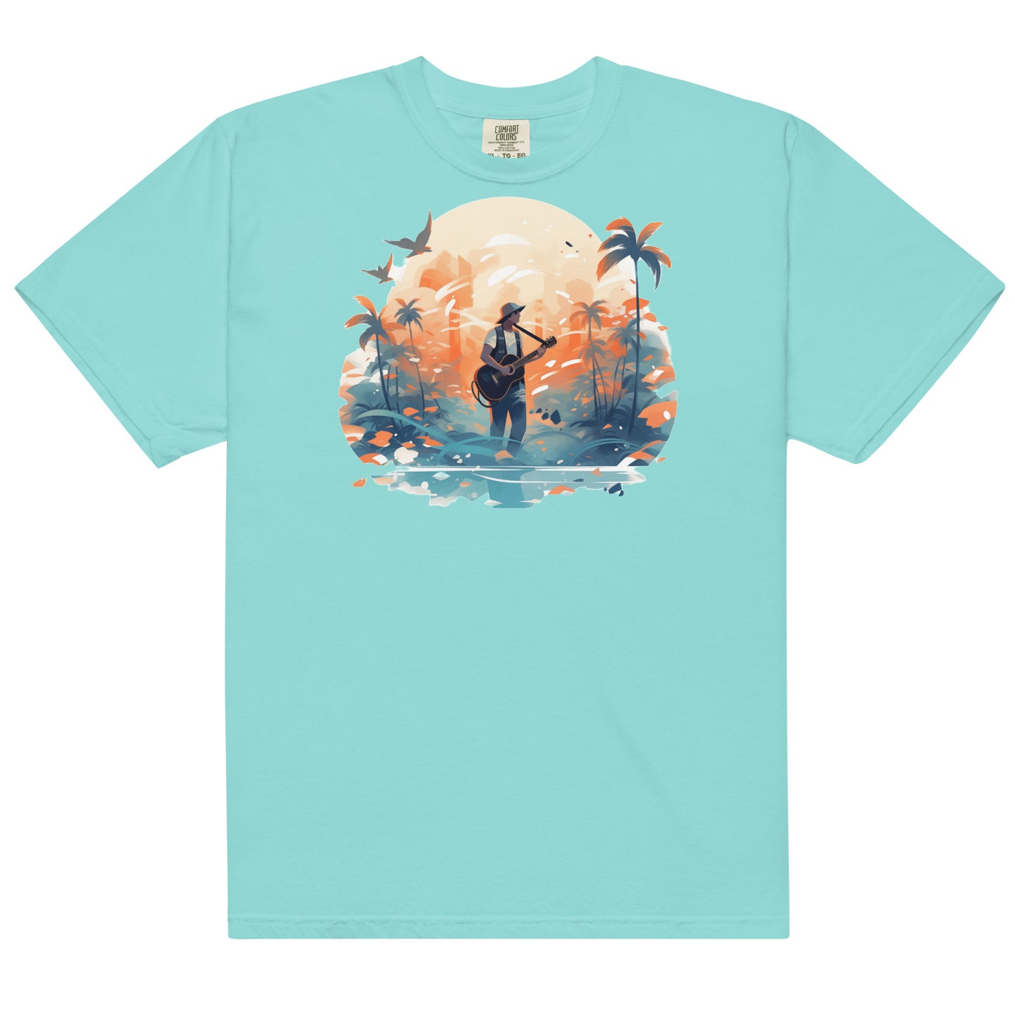 Tropical Guitar #1 | Unisex garment-dyed heavyweight t-shirt