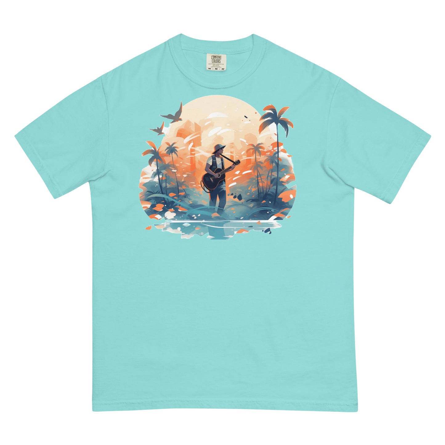 Tropical Guitar #1 | Unisex garment-dyed heavyweight t-shirt