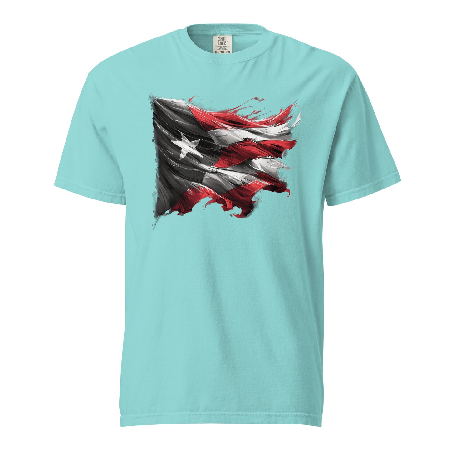 Bandera de PR, Black and White || Unisex garment-dyed heavyweight t-shirt