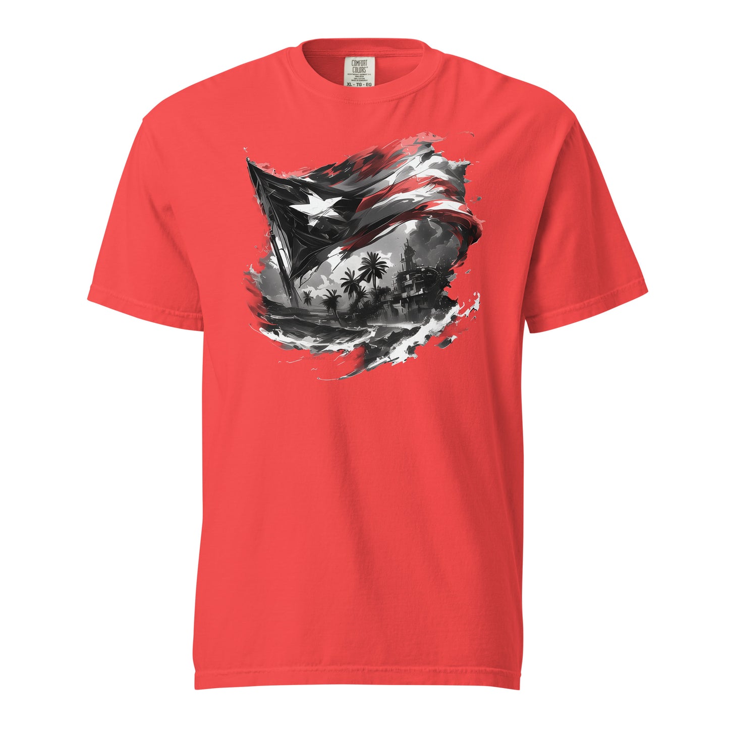 Bandera PR, Black and White 2 || Unisex garment-dyed heavyweight t-shirt