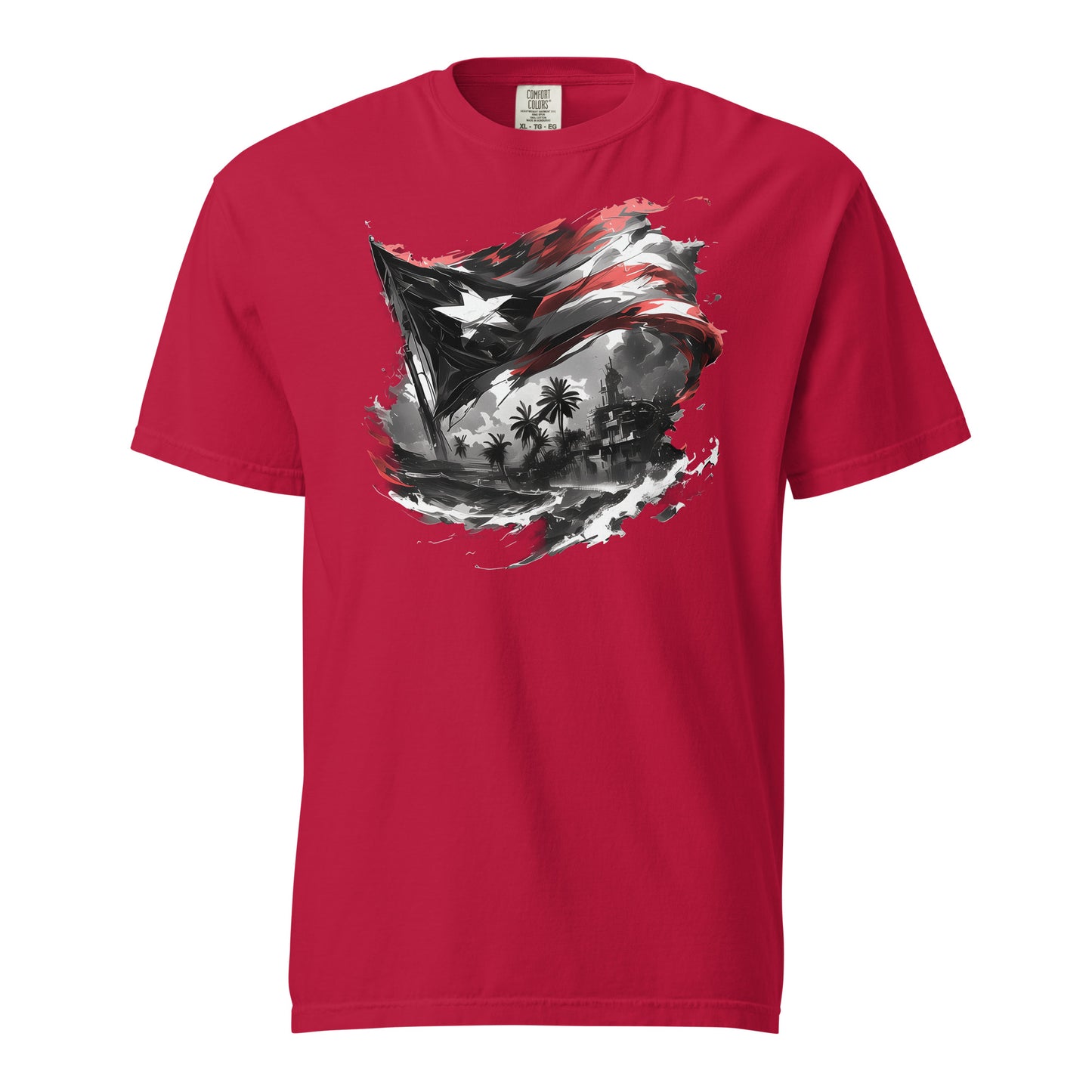 Bandera PR, Black and White 2 || Unisex garment-dyed heavyweight t-shirt