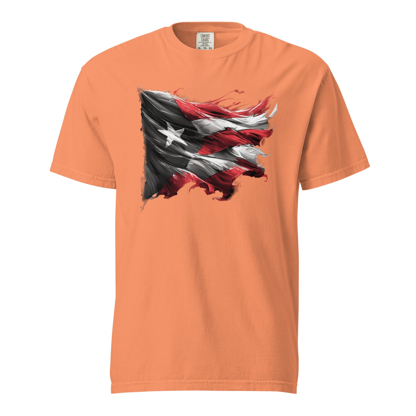 Bandera de PR, Black and White || Unisex garment-dyed heavyweight t-shirt