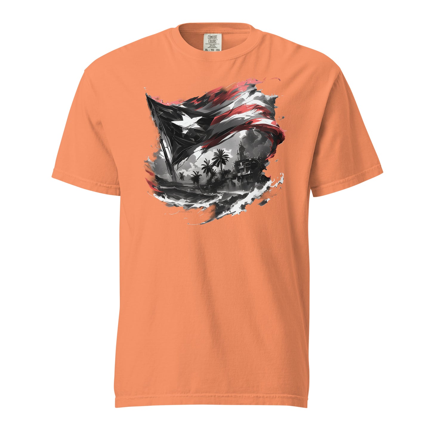 Bandera PR, Black and White 2 || Unisex garment-dyed heavyweight t-shirt