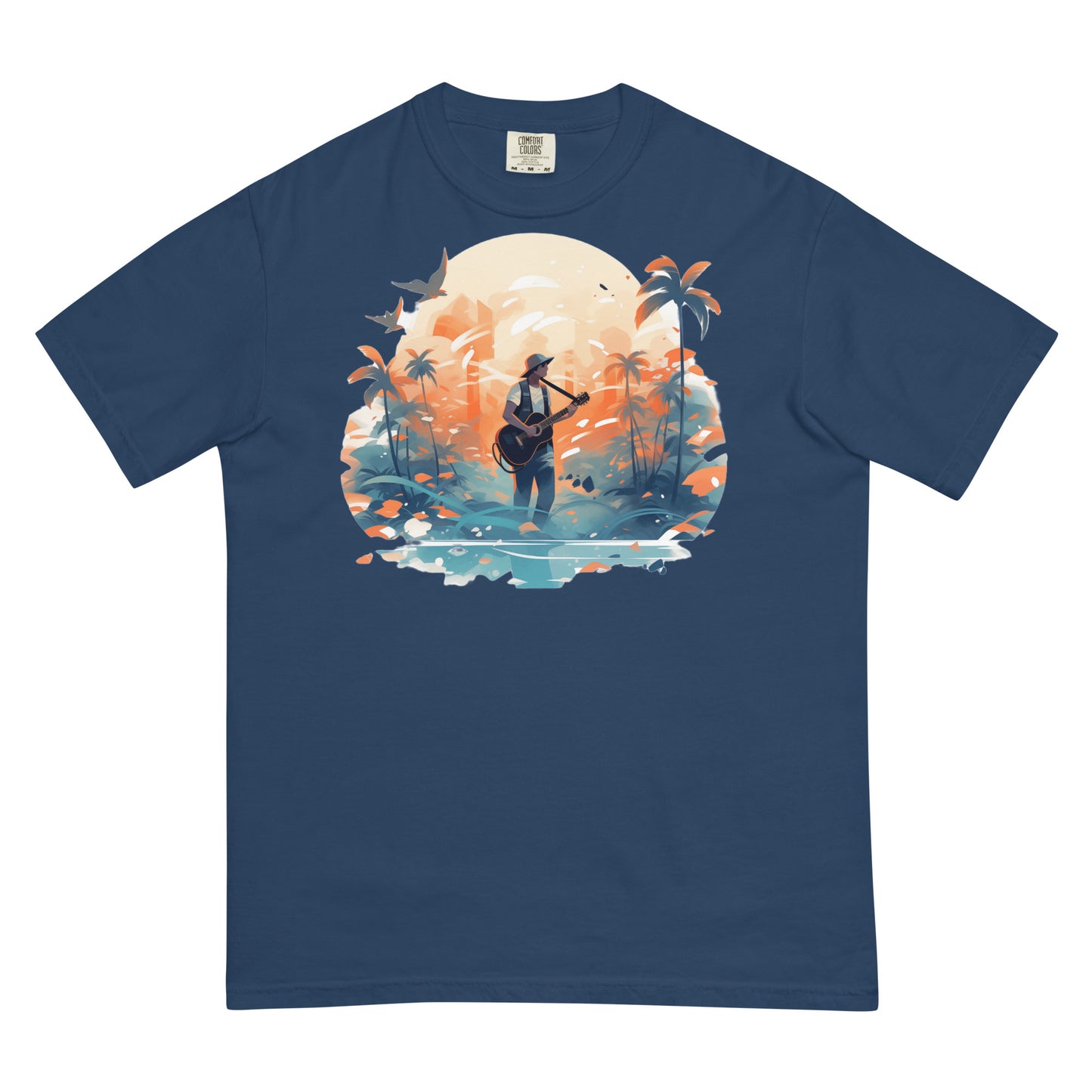 Tropical Guitar #1 | Unisex garment-dyed heavyweight t-shirt
