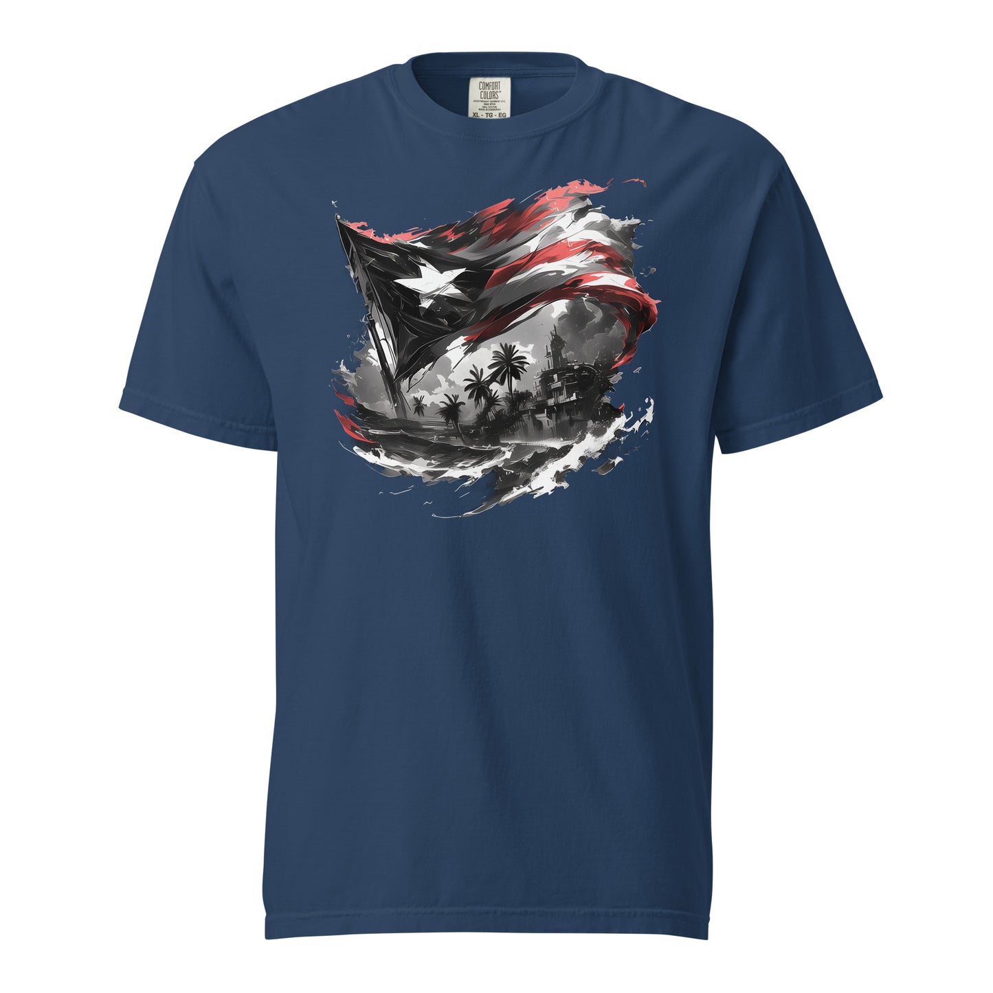 Bandera PR, Black and White 2 || Unisex garment-dyed heavyweight t-shirt
