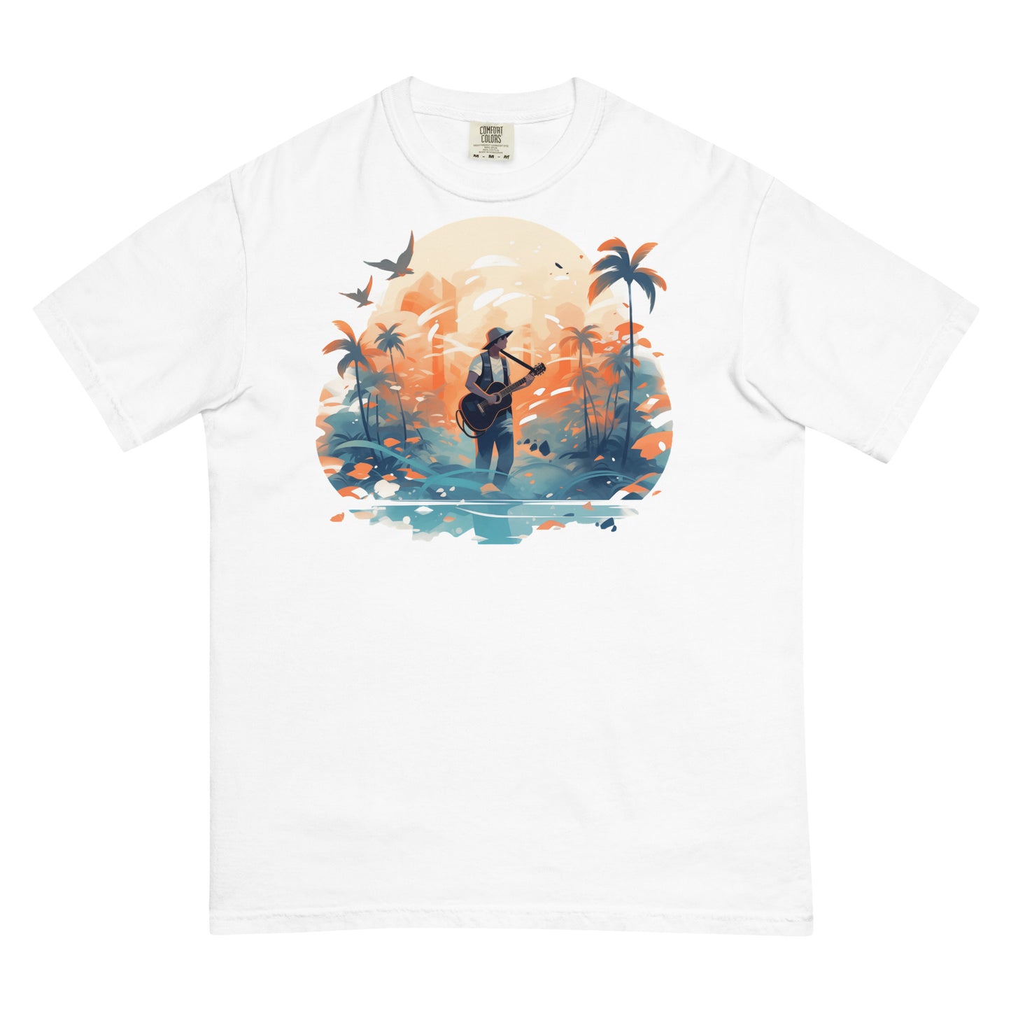 Tropical Guitar #1 | Unisex garment-dyed heavyweight t-shirt