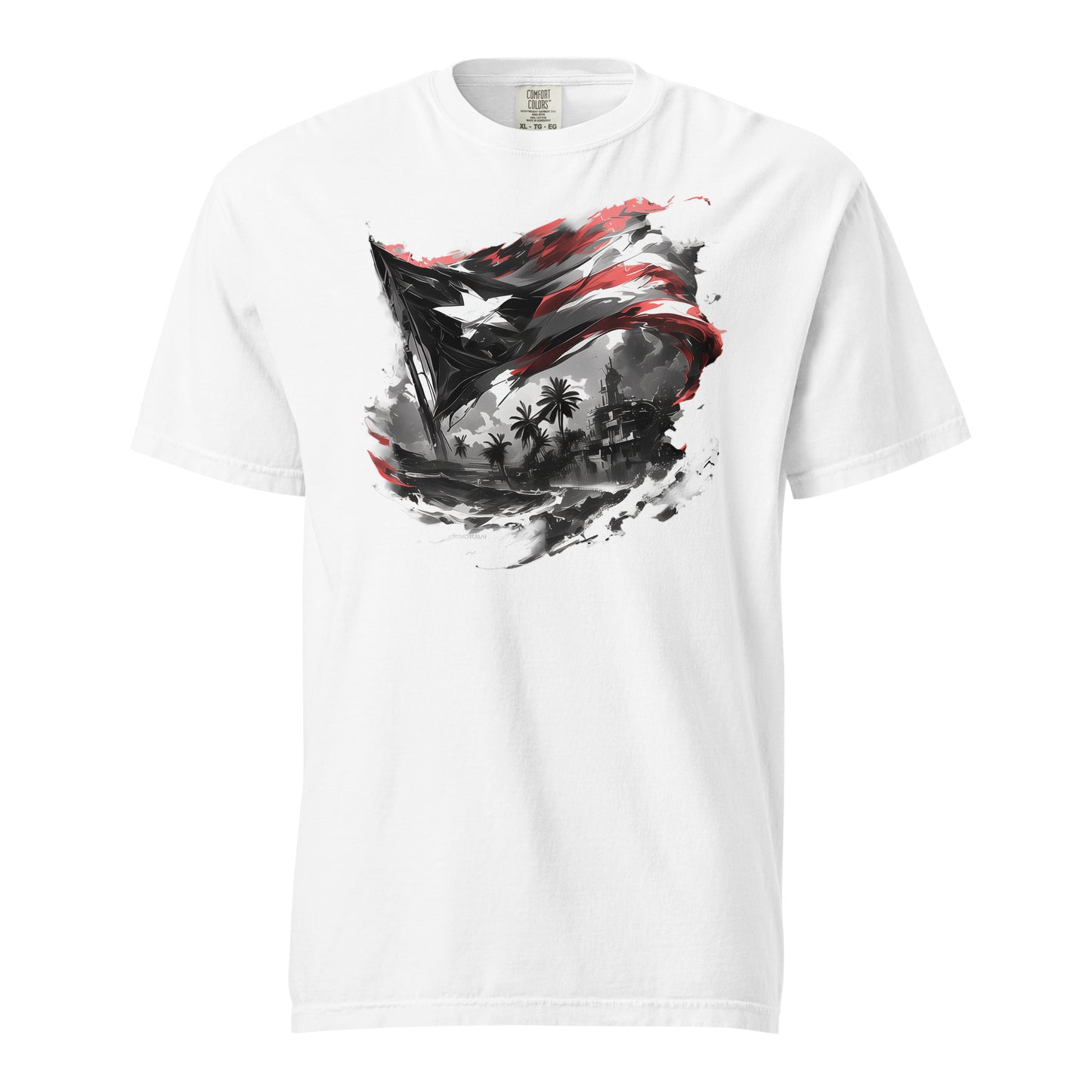 Bandera PR, Black and White 2 || Unisex garment-dyed heavyweight t-shirt