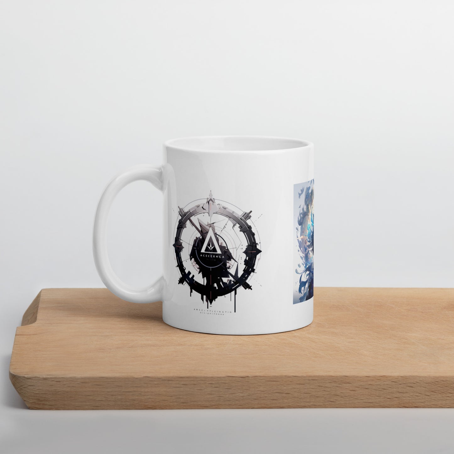 Diseño de logotipo de taza blanca brillante