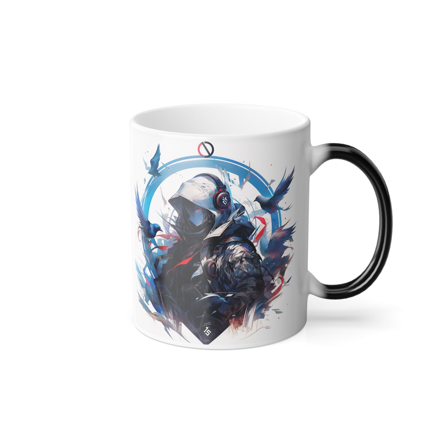 Diseño de concepto de plumas de Phoenix | Taza que cambia de color, 11 oz