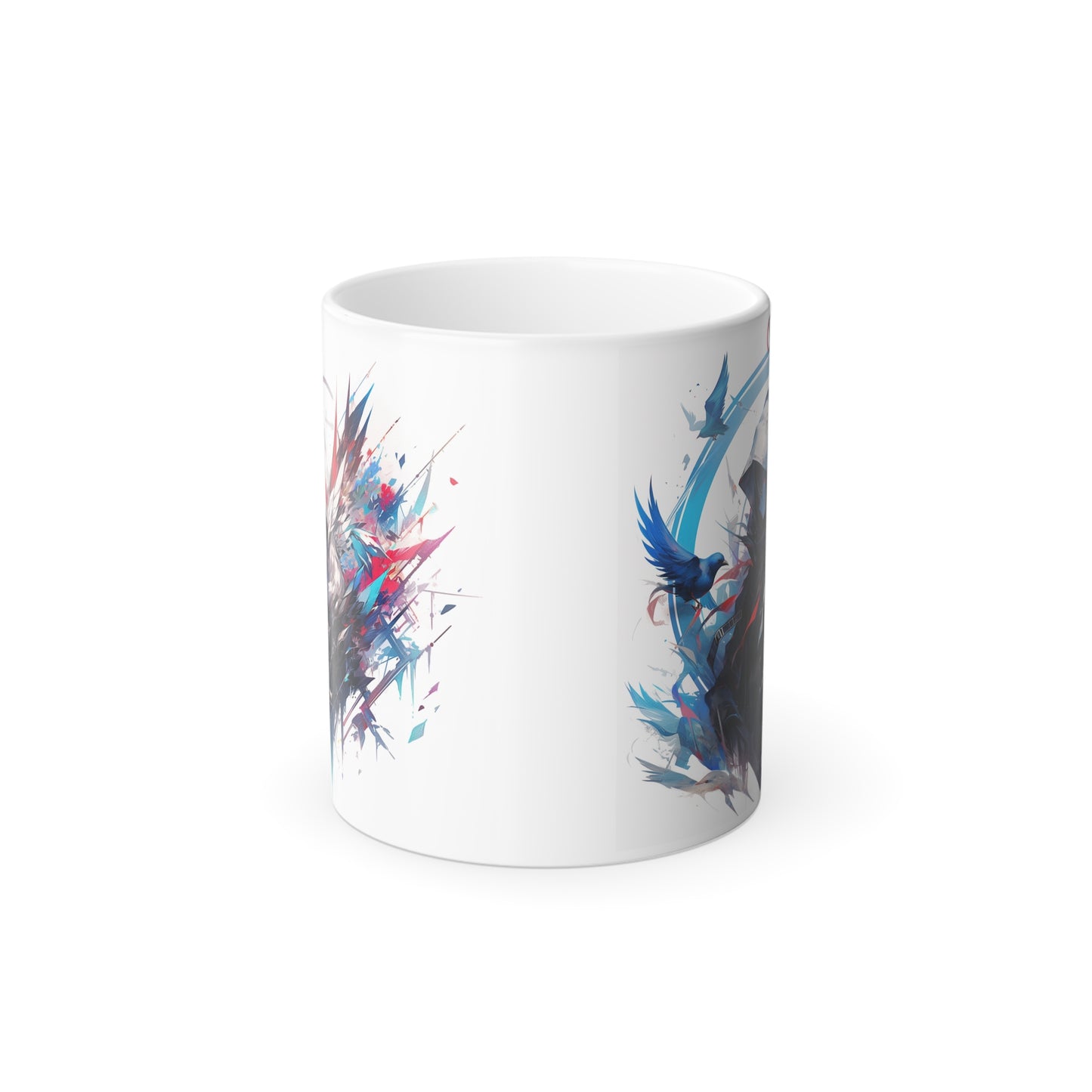Diseño de concepto de plumas de Phoenix | Taza que cambia de color, 11 oz