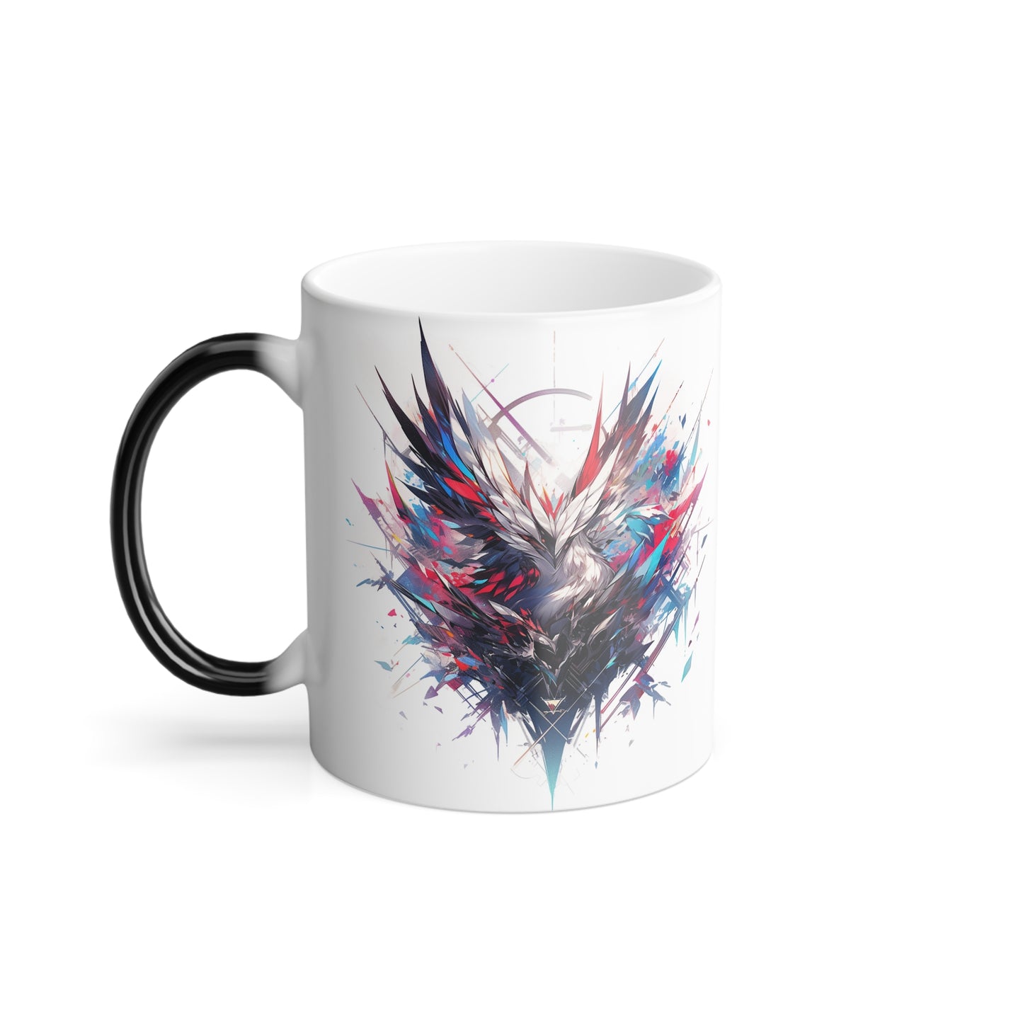 Diseño de concepto de plumas de Phoenix | Taza que cambia de color, 11 oz