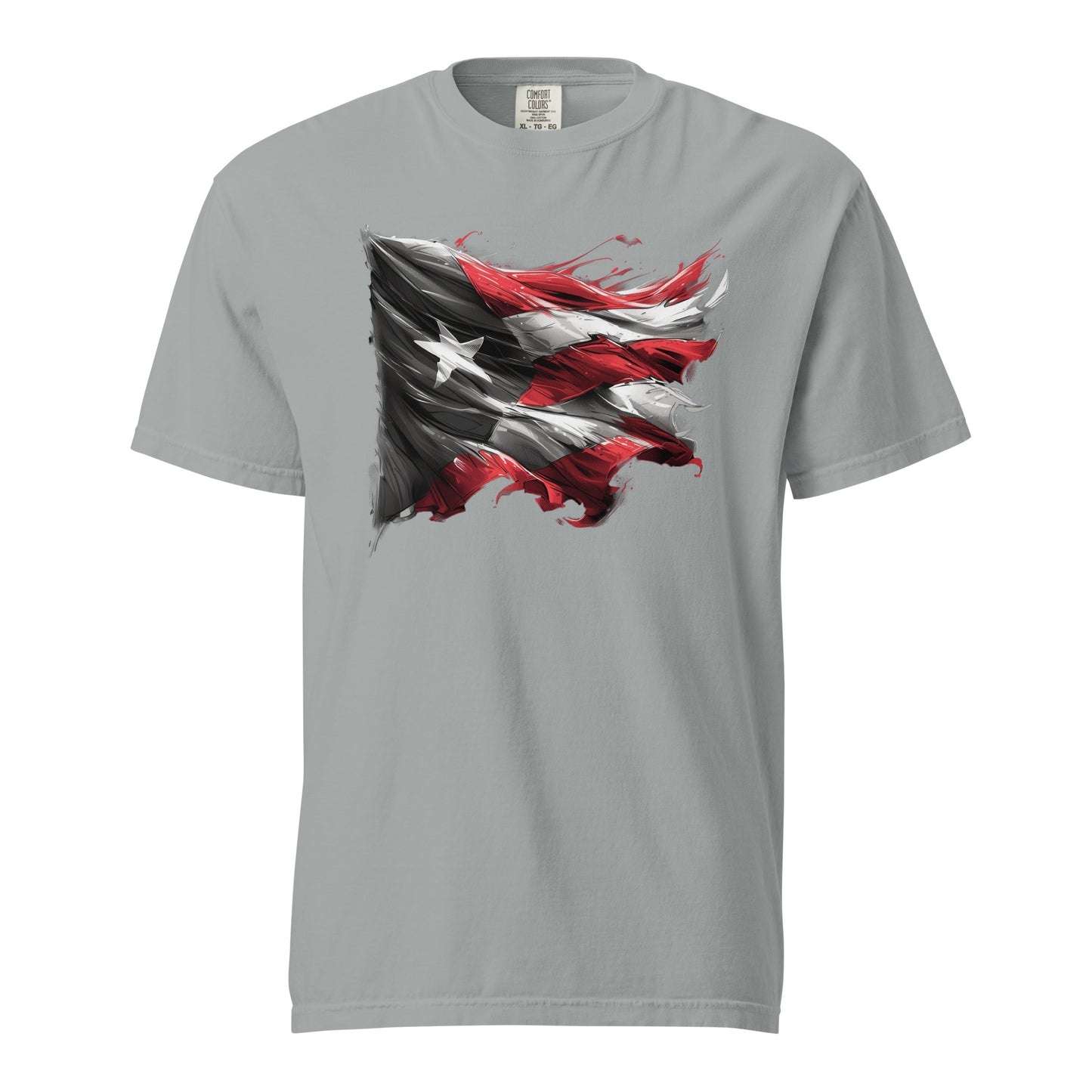 Bandera de PR, Black and White || Unisex garment-dyed heavyweight t-shirt