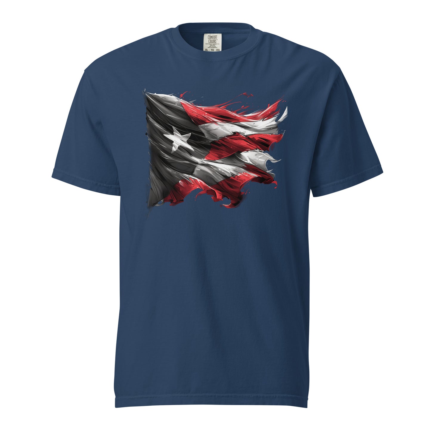 Bandera de PR, Black and White || Unisex garment-dyed heavyweight t-shirt
